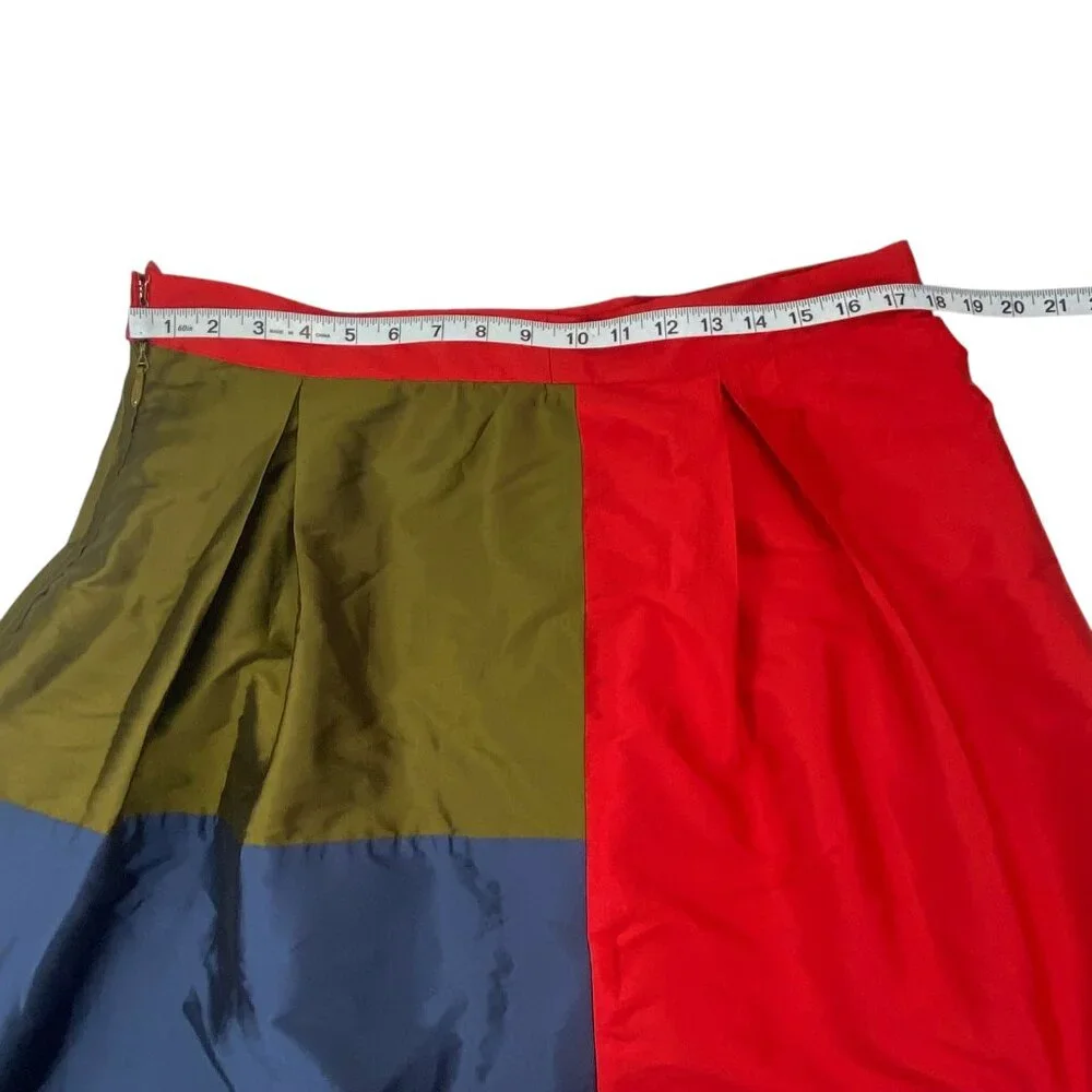 Frances Valentine Barbara Gathered Colorblock Midi Skirt | XL | Lined - Picture 10 of 13